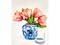 "Tulips in French Blue Vase" Original Watercolor by Pierrette Komarek product 1